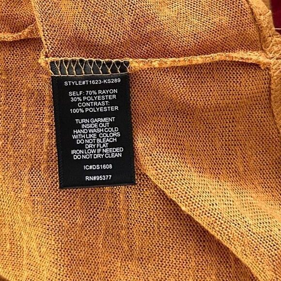 Sanctuary Twofer Layered Sweater Chiffon Blouse Knit Top Gold XS - Picture 7 of 7